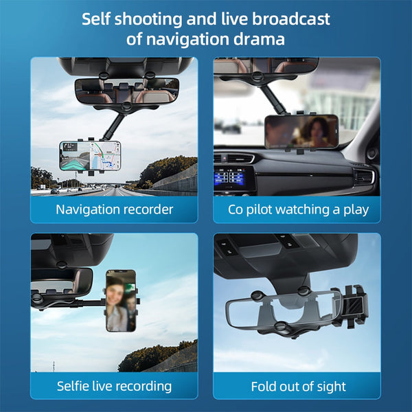 Rearview Holder – Rotatable and Retractable Car Phone Holder
