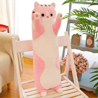 Loooong Family Long Cat Kitten Stuffed Animal Kawaii Plush Pillow Squishy Toy